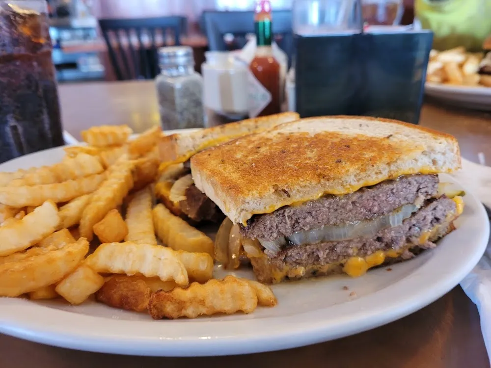 Patty Melt Burger and Fries